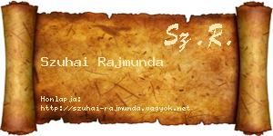 Szuhai Rajmunda névjegykártya